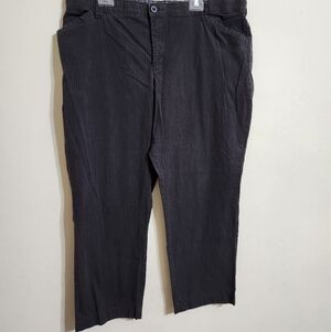 Lee Comfort Waist Trousers, Size 22, Black with faint white stripe.